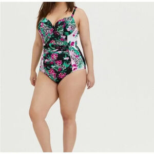 Torrid Floral Underwire Once Piece Swimsuit